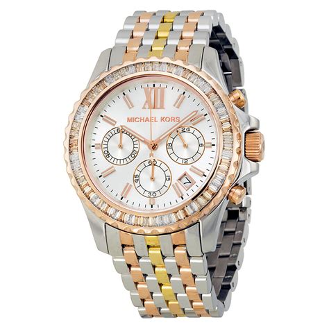 michael kors tri tone watch|Michael Kors everest chronograph.